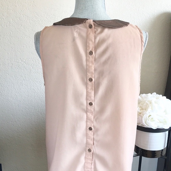 INFLUENCE— Metallic Scallop Collared Blouse - Picture 2 of 7